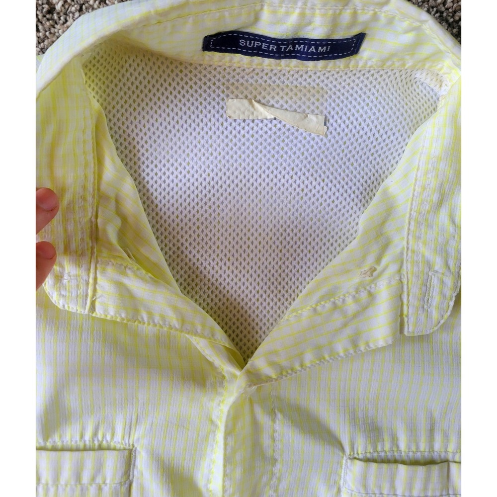 Columbia PFG Fishing Shirt SZ Large Long Sleeve Yellow Super Tamiami - Picture 6 of 6